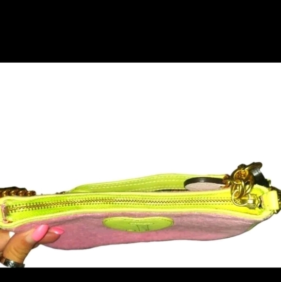 Juicy Couture Y2K Pink & Green Terry Scottie Dog Logo Mini Bag - Picture 8 of 13